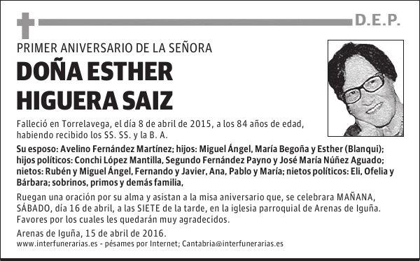 Da. ESTHER HIGUERA SAIZ