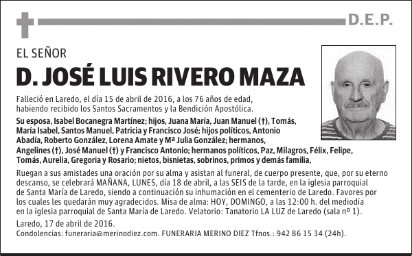 D. JOSÉ LUIS RIVERO MAZA