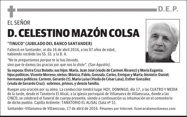 Don Celestino Mazón Colsa