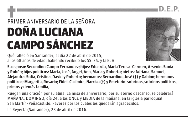 DOÑA LUCIANA CAMPO SÁNCHEZ