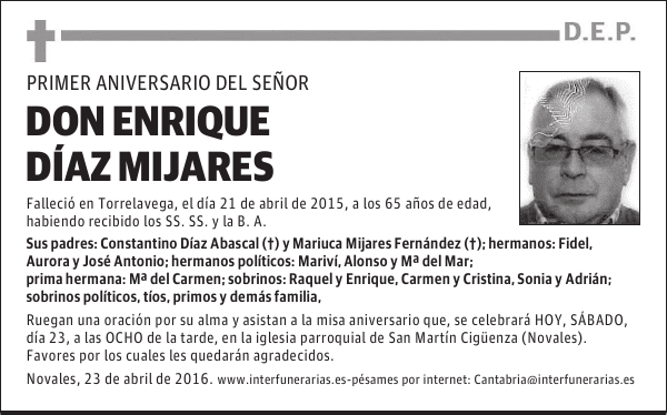 D. ENRIQUE DÍAZ MIJARES