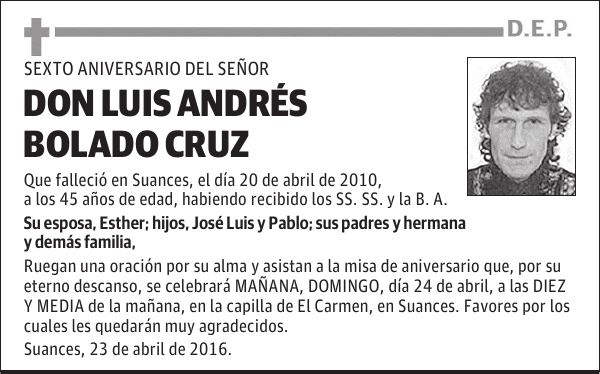 DON LUIS ANDRÉS BOLADO CRUZ
