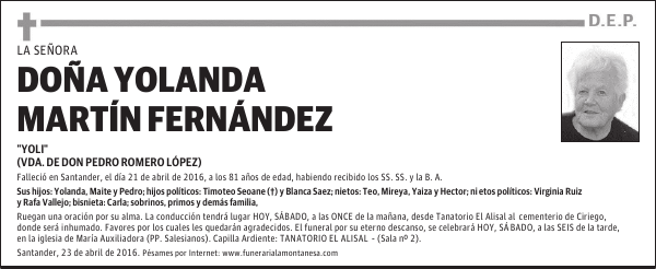 Doña Yolanda Martín Fernández