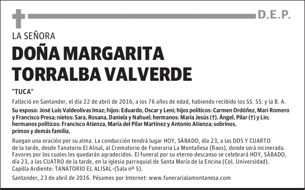 Doña Margarita Torralba Valverde