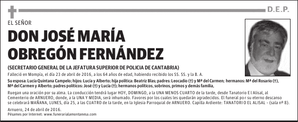 DON JOSÉ MARÍA OBREGÓN FERNÁNDEZ