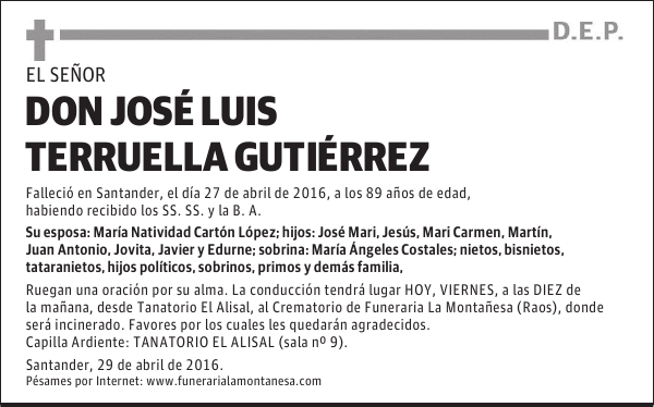 Don José Luis Terruella Gutiérrez