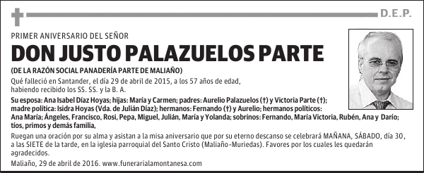 Don Justo Palazuelos Parte