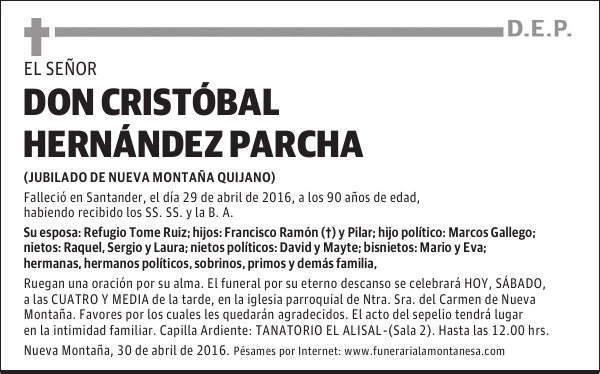 Don Cristóbal Hernández Parcha