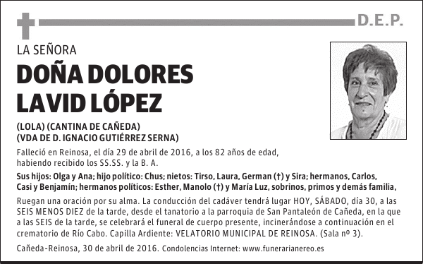 DOÑA DOLORES LAVID LOPEZ
