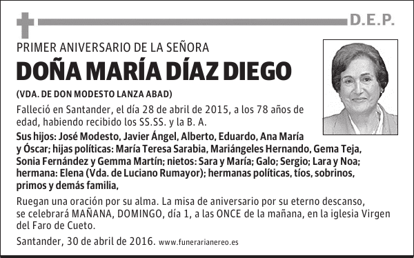 DOÑA MARIA DIAZ DIEGO