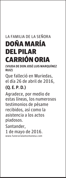 Doña María del Pilar Carrión Oria