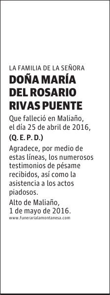 Doña María del Rosario Rivas Puente