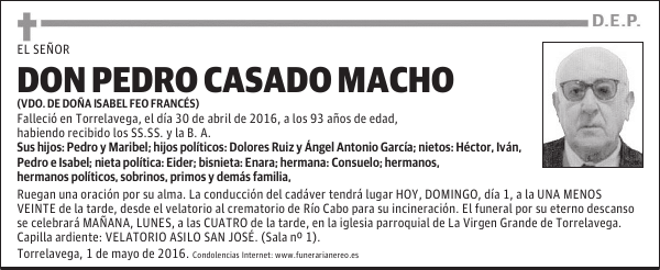 DON PEDRO CASADO MACHO