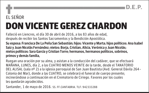 DON VICENTE GEREZ CHARDON