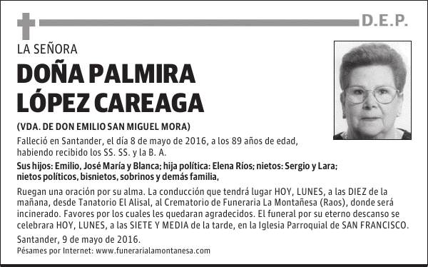 DOÑA PALMIRA LÓPEZ CAREAGA
