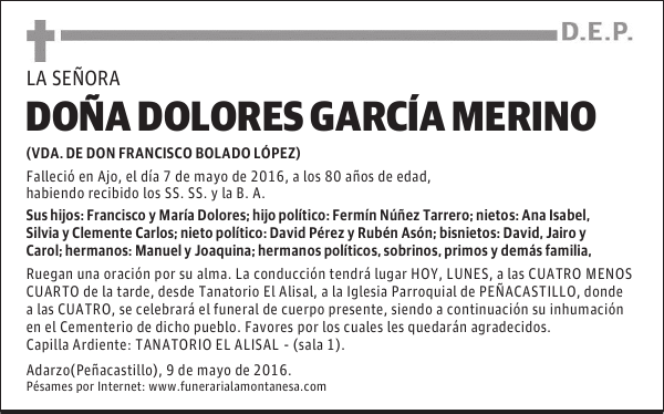 DOÑA DOLORES GARCÍA MERINO
