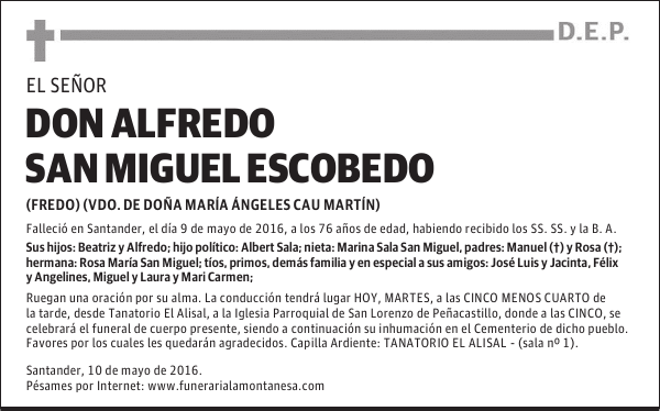 DON ALFREDO SAN MIGUEL ESCOBEDO