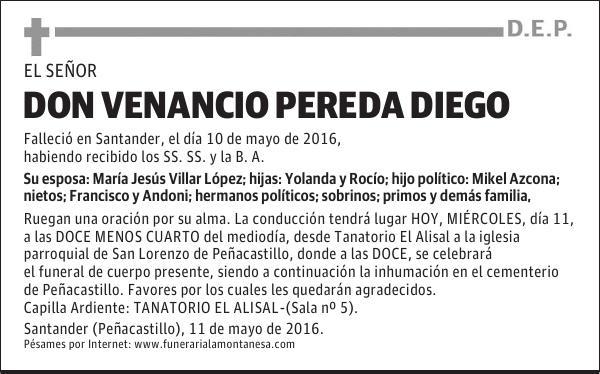Don Venancio Pereda Diego