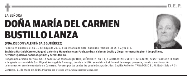 Doña María del Carmen Bustillo Lanza