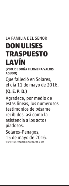 Don Ulises Traspuesto Lavín