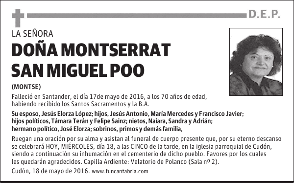 Doña Montserrat San Miguel Poo