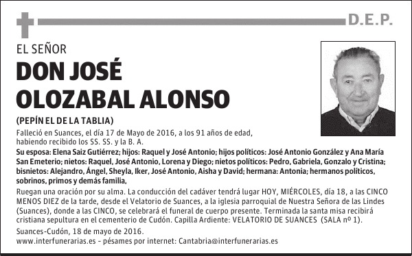 D. JOSÉ OLOZABAL ALONSO