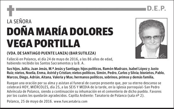 Doña Ma Dolores Vega Portilla