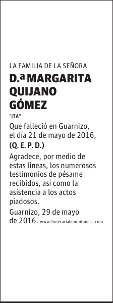 Doña Margarita Quijano Gómez