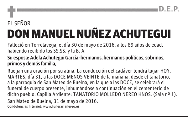 DON MANUEL NUÑEZ ACHUTEGUI