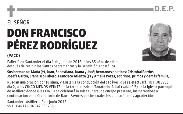 DON FRANCISCO PÉREZ RODRÍGUEZ
