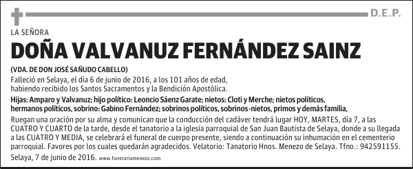 Doña Valvanuz Fernández Sainz