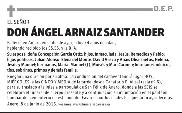 DON ÁNGEL ARNAIZ SANTANDER