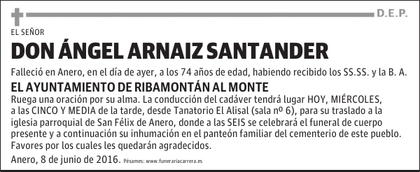 DON ÁNGEL ARNAIZ SANTANDER