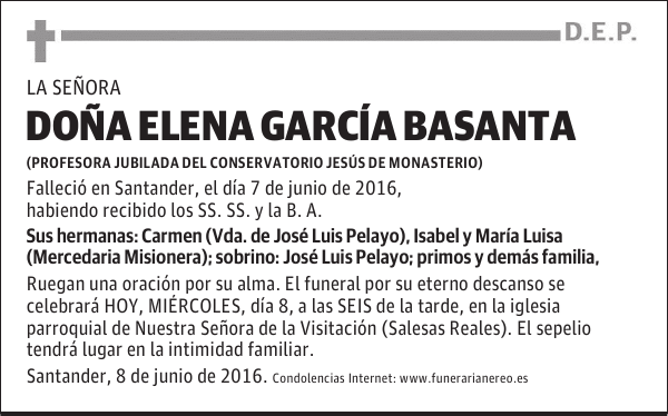 DOÑA ELENA GARCIA BASANTA