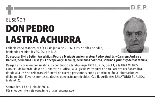 DON PEDRO LASTRA ACHURRA