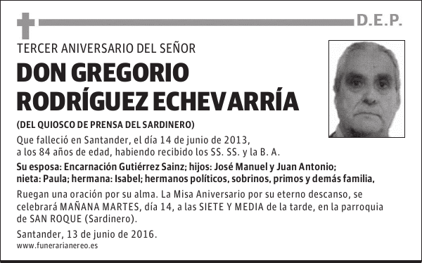DON GREGORIO RODRÍGUEZ ECHEVARRÍA
