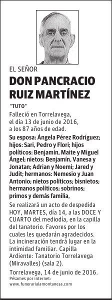 Don Pancracio Ruiz Martínez