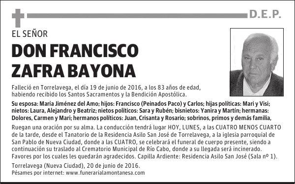 Don Francisco Zafra Bayona