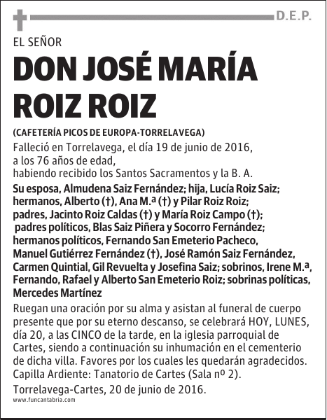Don José María Roiz Roiz