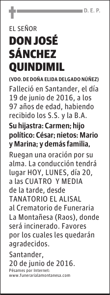 Don José Sánchez Quindimil