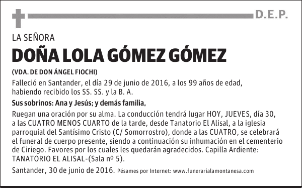 Doña Lola Gómez Gómez