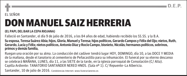 DON MANUEL SAIZ HERRERIA