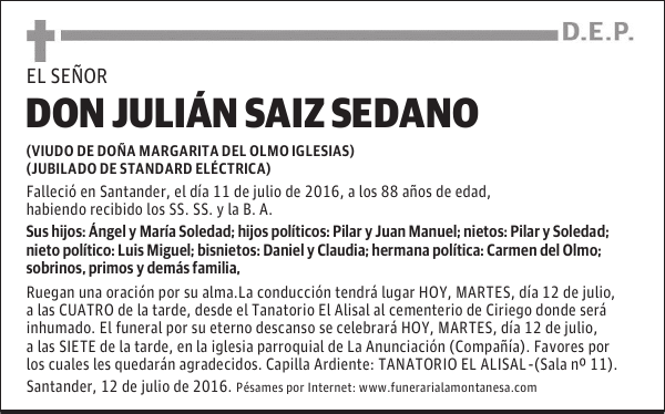 Don Julián Saiz Sedano