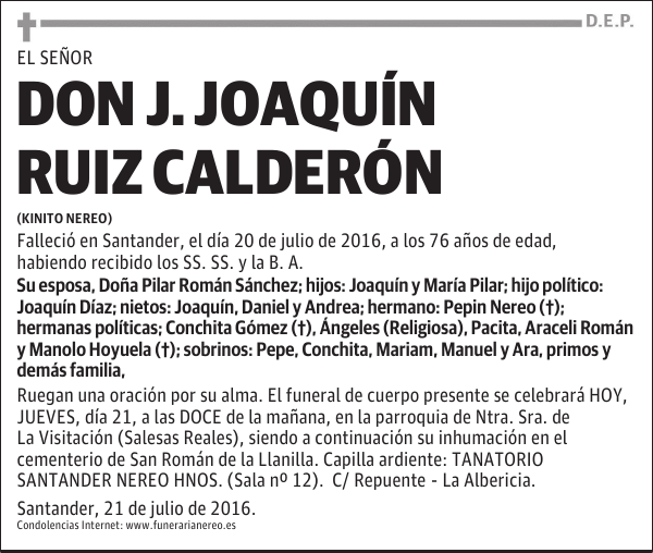 DON J. JOAQUÍN RUIZ CALDERÓN