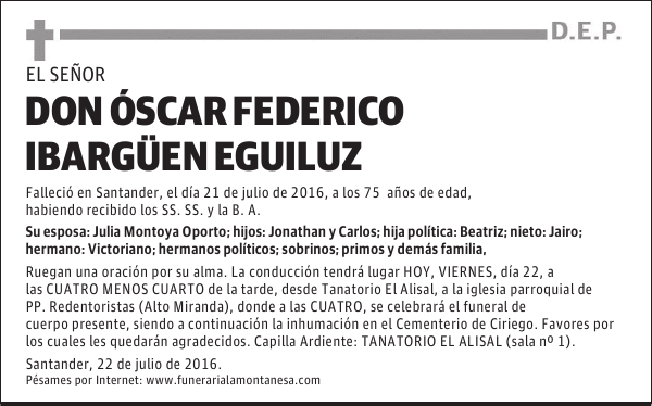 Don Óscar Federico Ibarguen Eguiluz