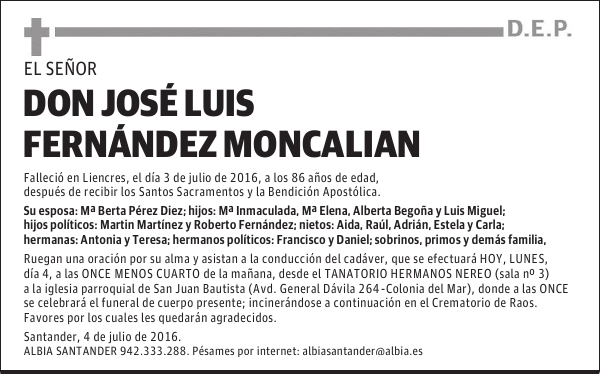 DON JOSÉ LUIS FERNANDEZ MONCALIAN
