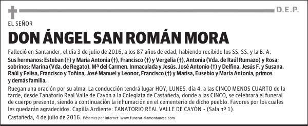 Don Ángel San Román Mora