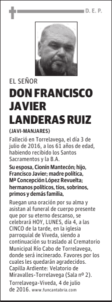 Don Francisco Javier tanderas Rúiz