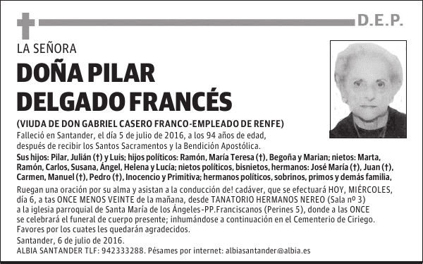 DOÑA PILAR DELGADO FRANCÉS