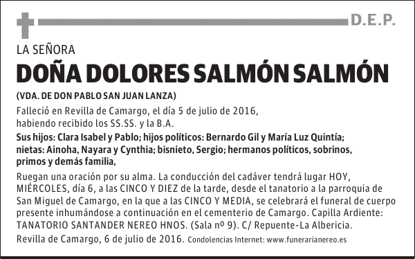 DOÑA DOLORES SALMON SALMON